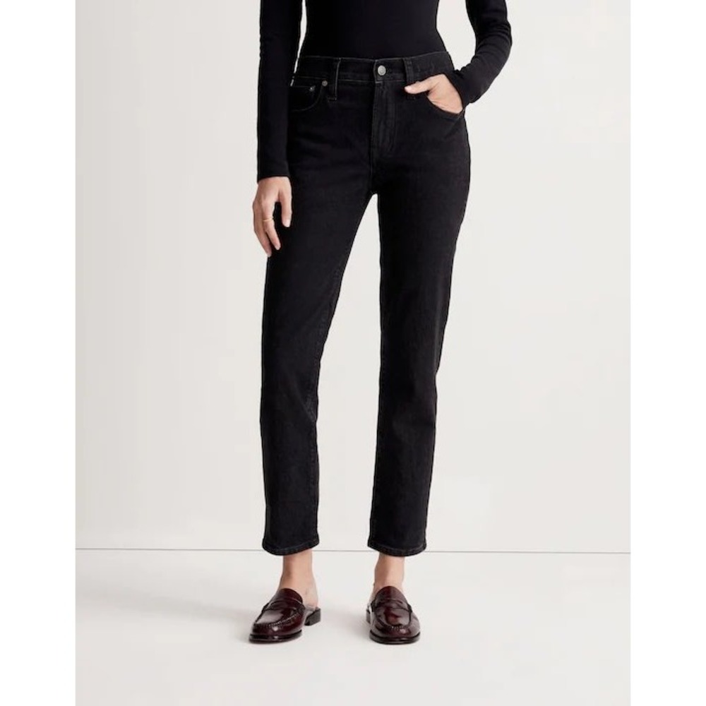 Madewell Mid-Rise Perfect Vintage Jean Washed Black Lunar Denim‎ Size 28